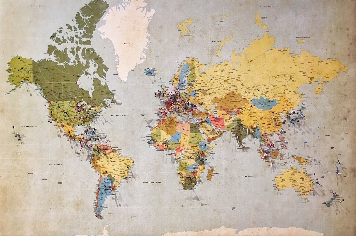 World map used as a network illustration